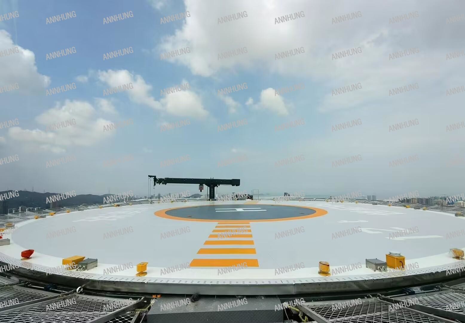 Aktueller Firmenfall über Zhuhai Macao Bay Century Center Projekt - Helikopterbeleuchtung