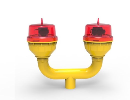 FAA LED-Doppel-Luftfahrt-Hindernisfeuer mit 100.000 Stunden LED-Lebensdauer und 32,5 cd Lichtintensität, einstellbar Dauerlicht/Blinklicht